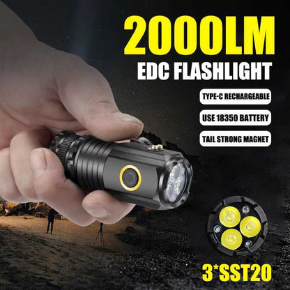 3 Core LED Mini Tactical Flashlight Rechargeable High Power LED Torch